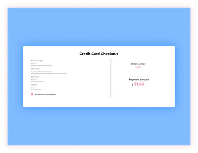 Credit-Card Checkout app dailyui design ui ux