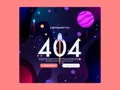 404 Page Design - Lightspeed dailyui design illustration logo typography ui ux vector