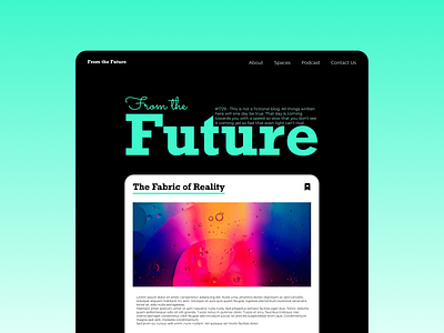 From the Future - A Blog