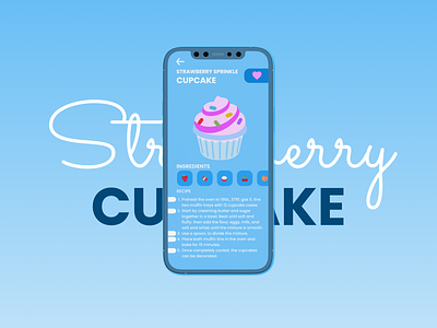 Strawberry Sprinkle - Cupcake app branding dailyui design illustration logo typography ui ux vector