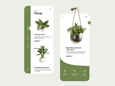 Plants UI Design branding design dribbble graphic design illustration ui ux