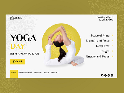 Yoga Day Web Banner branding design dribbble graphic design illustration logo ui ux vector web design