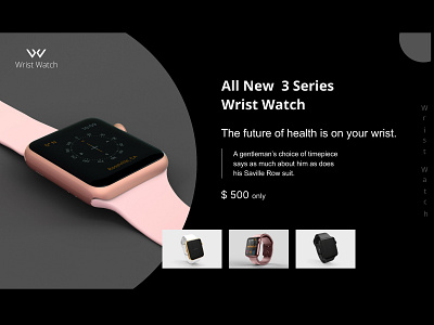 Wrist Wtch Banner Design banner branding design dribbble graphic design illustration logo ui ux vector watch