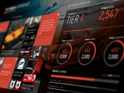 Forza Xbox UI agency app design finger food studios game ui videogame
