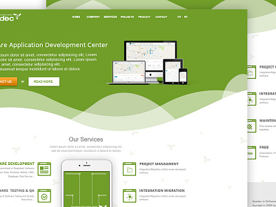 Website Redesign clean company design green phone redesign ui user ux website