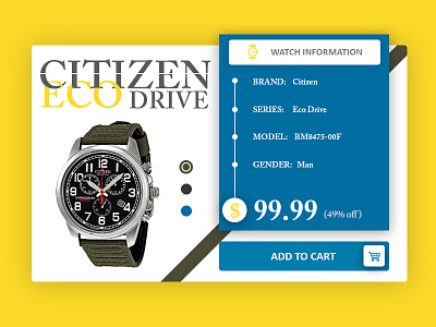 Citizen Eco Drive Watch buy color design interaction online user experience user interface watch