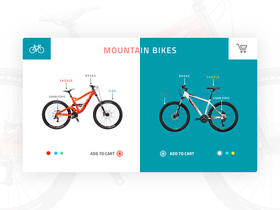 Mountain Bikes UI bike buy clean color design mountain ui user experience user interface ux