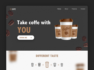 Coffe landing page clean coffe dark design landing page ui ux web