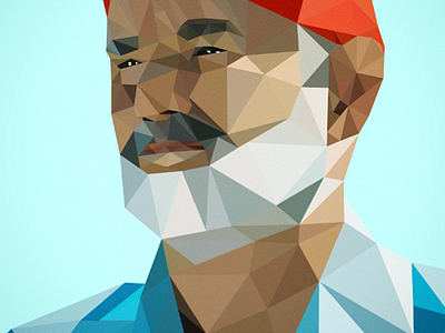 Low Poly Zissou bill murray design illustration life aquatic low poly