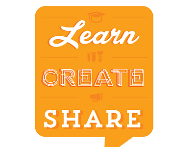 Learn, Create, Share art direction branding campaign design illustration library non profit