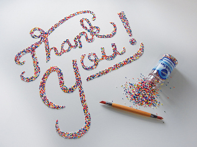 Made with Love and Sprinkles card food hand lettering lettering thank you type typography