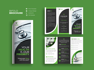 Modern medical trifold brochure template