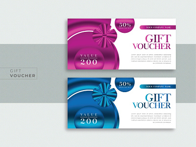 Realistic Gift Voucher template layout
