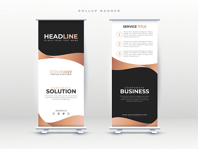 Modern Rollup Banner Design 2 part advertising banners branding business clean corporate dailyui design dribbblers gradient graphic design modern pullupbanner quality rollup signage stylish