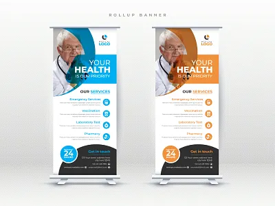 Modern medical rollup template banner banner ad billboard business rollup design rollup banner dl flyer flyer hospital idea medical medical ad medical rollup rollup template treatment