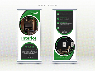 Abstract Interior rollup banner template abstract banner billboard branding business clean company corporate dl flyer flyer graphic design interior interior rollup marketing pullup realestate rollup rollup