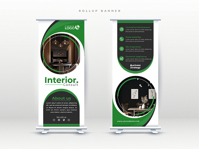 Abstract Interior rollup banner template