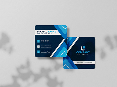 Abstract Square Business Card Template advertising blue brand branding business card classic corporate custom minimal square square business card visiting card