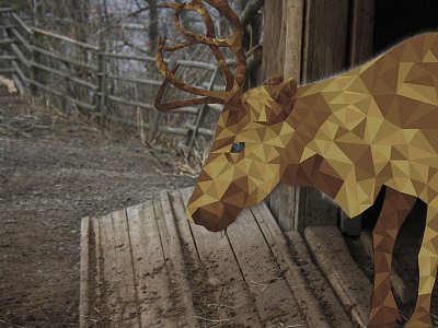 Deer animal deer drawing geometric illustration mammal reindeer triangles vector wild