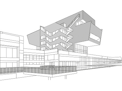 Disseny Hub Barcelona architecture barcelona building disseny hub drawing illustration lines vector venue