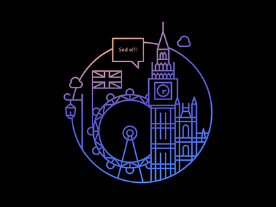 UK gradient icon illustration line london stroke uk