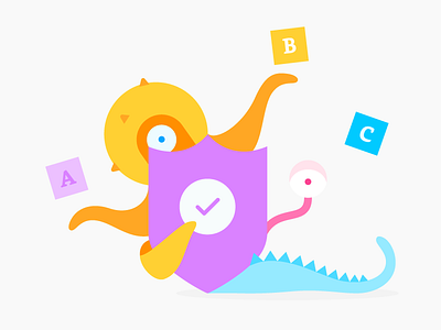 Alexa Kids Skills children color creatures fun icon illustration kids learn parental consent play