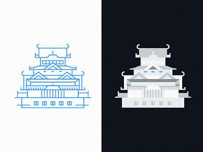 Himeji Castle architecture castle fill himeji icon illustration japan line
