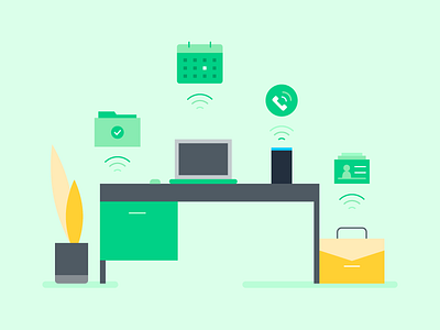 Alexa For Business alexa business desk echo illustration work