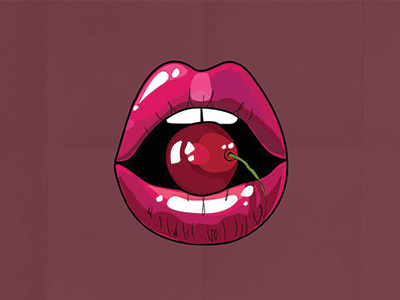 "Icing on the cake" illustration lips pink