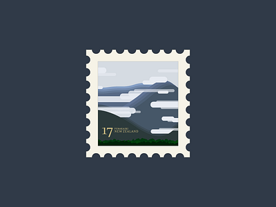 Punakaiki Stamp illustration landscape new zealand punakaiki stamp travel