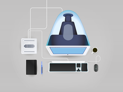 Dream Setup computer desk illustration setup workspace