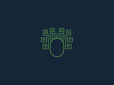 Medusa green icon line medusa vector
