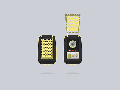 TOS Communicator graphic illustration star trek tech