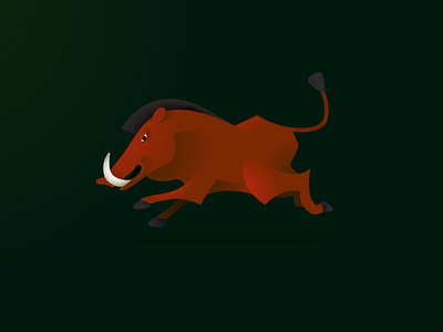 Boar animal boar gradient graphic illustration red