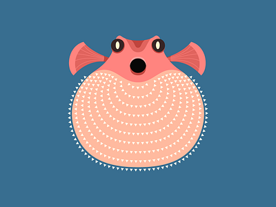 Puffer fish fish flat illustration pufferfish repetition vector