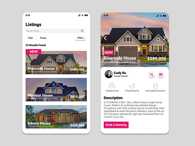 Real Estate Mobile App app design graphic design mobile ui vector