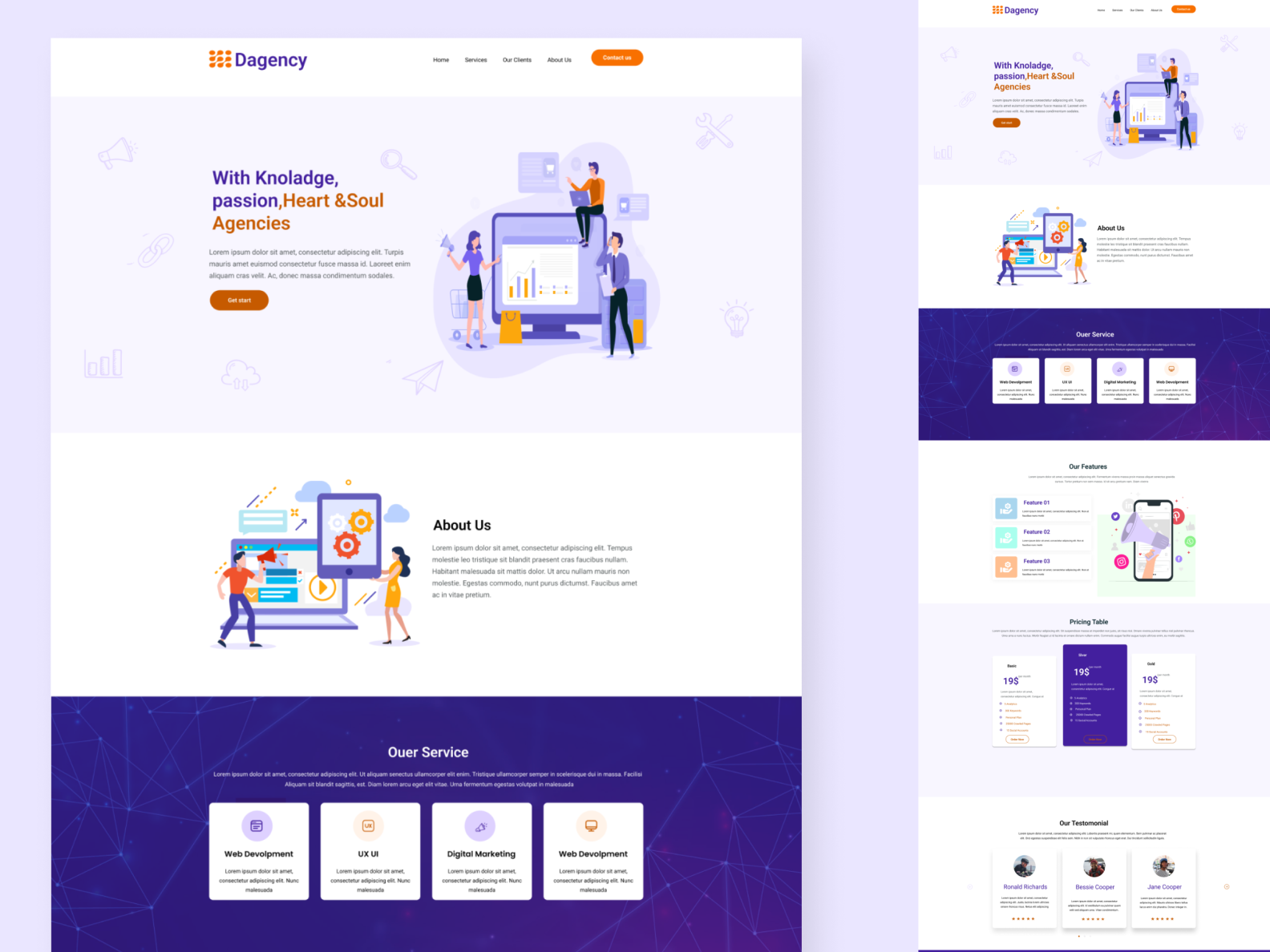 Dagency-Digital agency landing page Design by Mamun Ahmed on Dribbble