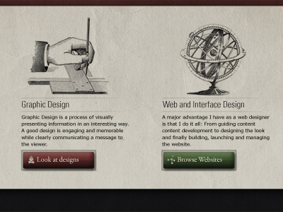 Working on the new website: Feature descriptions buttons features web design website
