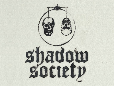 Shadow Society Logo blackletter letterpress logo music skull