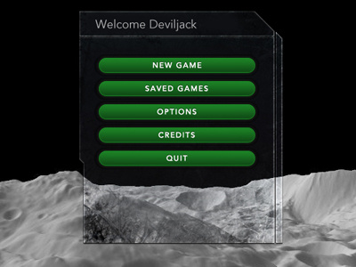 Game main menu screen