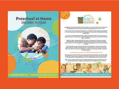 Preschool at Home print layout pdf design!