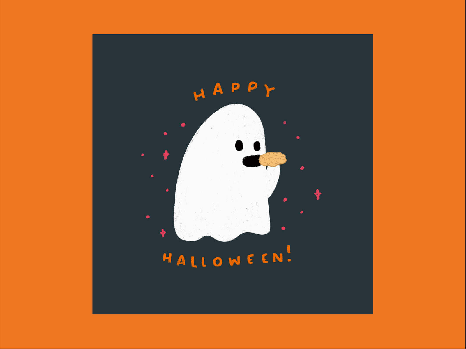 Happy Halloween Ghostie Gif for Preservation Biscuit Company advertisment animated gif design graphic design halloween art hand drawn animation hand drawn gif illustrated ad illustration instagram gif