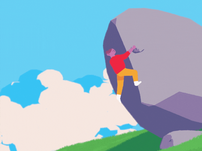 Boulder Field 3d animation blender bouldering character animation design gif loop outdoors rock climbing