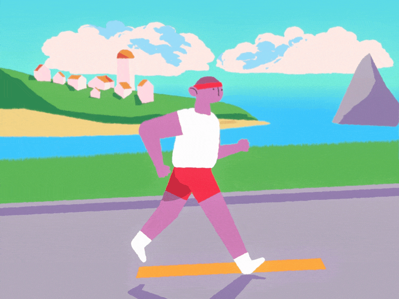Harborside Jog athletics blender character animation gif harbor loop outdoors running running cycle