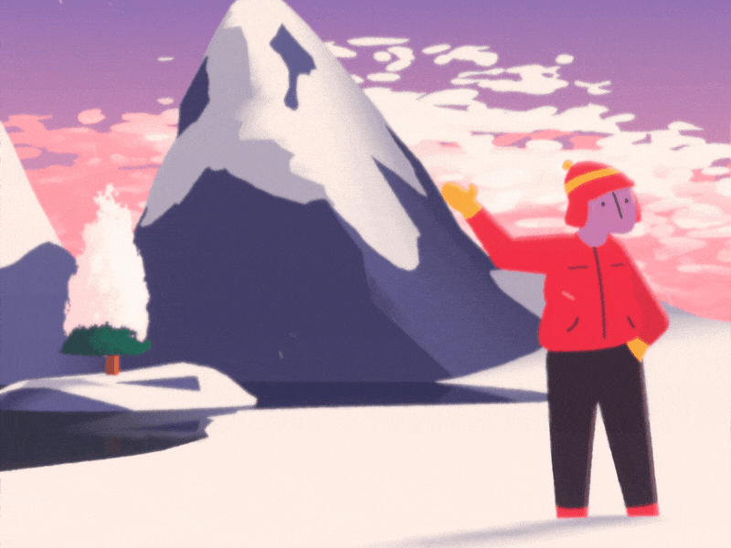 Mountain Top 3d animation blender character animation colour design gif holidays loop mountains outdoors winter