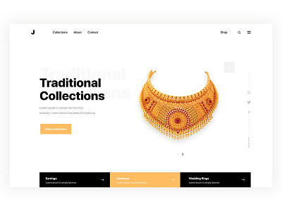 Traditional Collections - Indian Jewellery Landing Page creative design ecommence gold indian jewel jewellery landing page landing page ui traditional web design web ui