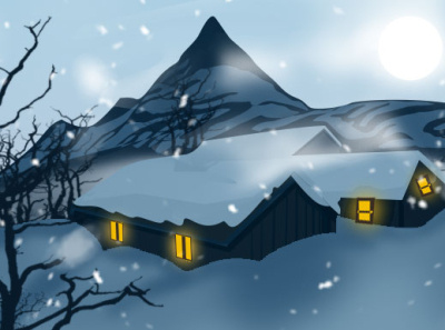 Landscape Illustration art work digital painting graphic design illustration landscape landscape illustration painting winter