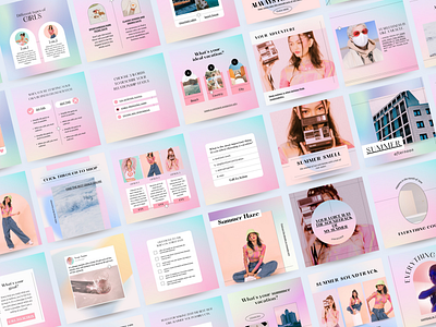 Gradient Instagram Template branding canva canva template design gradient design gradient template graphic design instagram template pink instagram retro design social media template