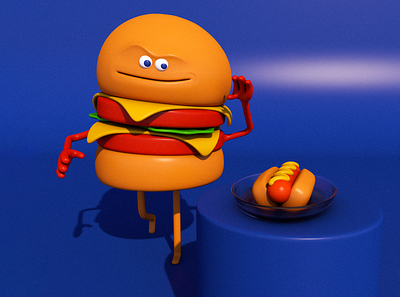 3D - Mr. Burger 3d best bestdesign burger cinema4d color colores colors design diseño diseñográfico graphic design illustration inspiración inspiration lima motion graphics ui