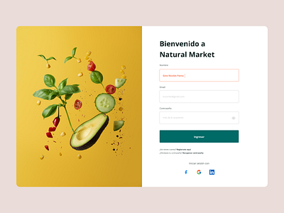 Login web Natural Market - UI